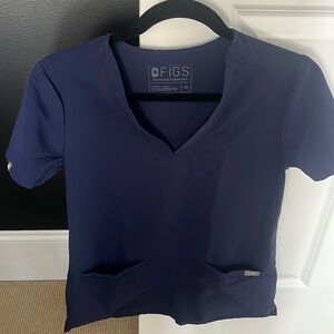 Figs XS navy blue scrub top